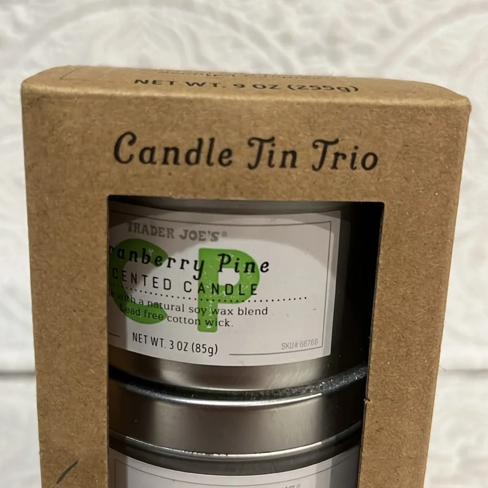 Trader Joe’s candle‎ tin trio, new in package